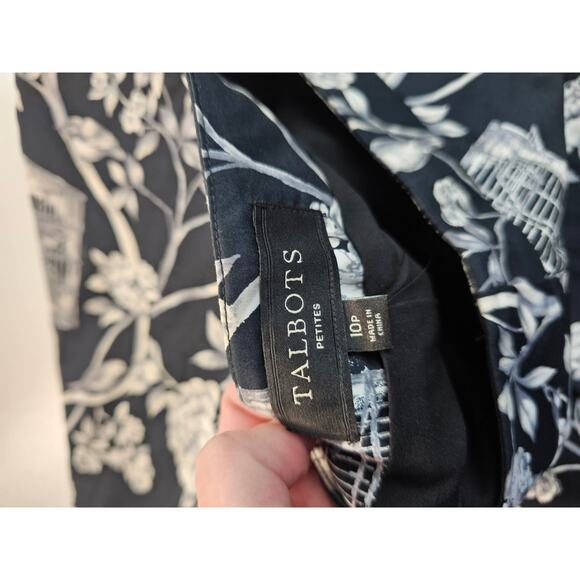 NWT 10P 10 PETITE black white layered midi cottagecore bird whimsical skirt NEW - Picture 6 of 9